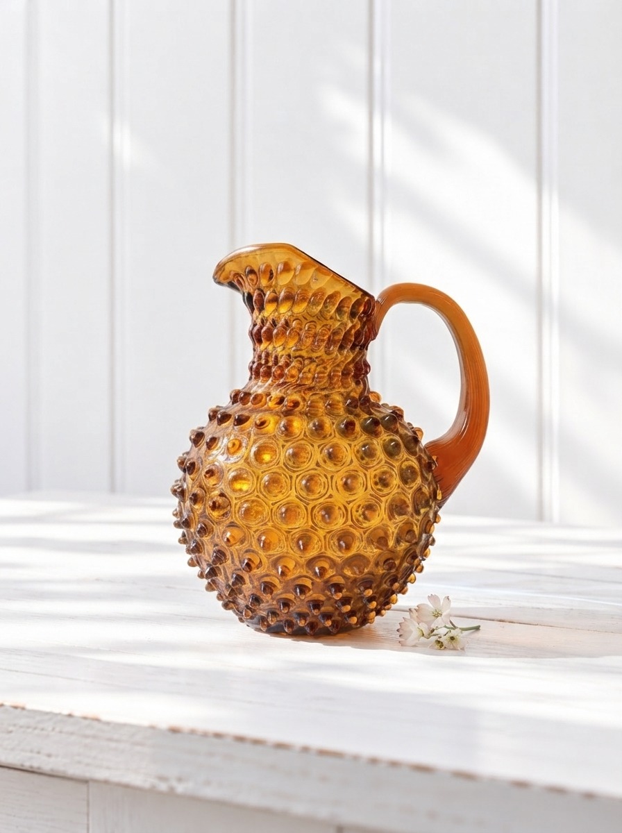 Canister in hedgehog glass 2 liters - dark amber