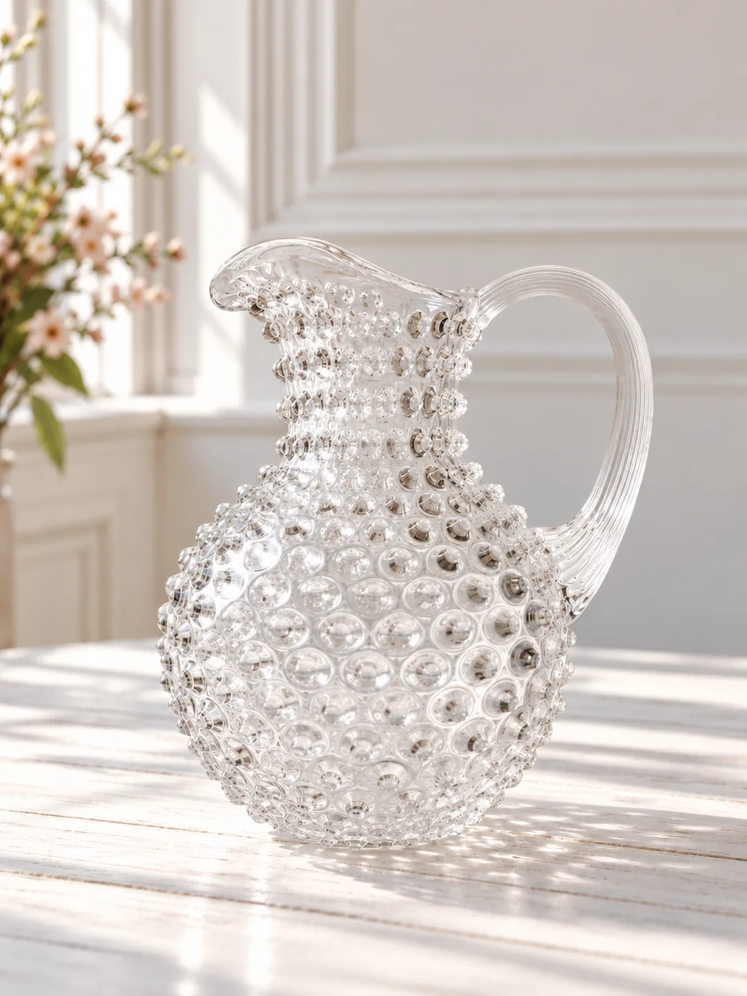 Canister in porcupine glass 2 liters - clear crystal