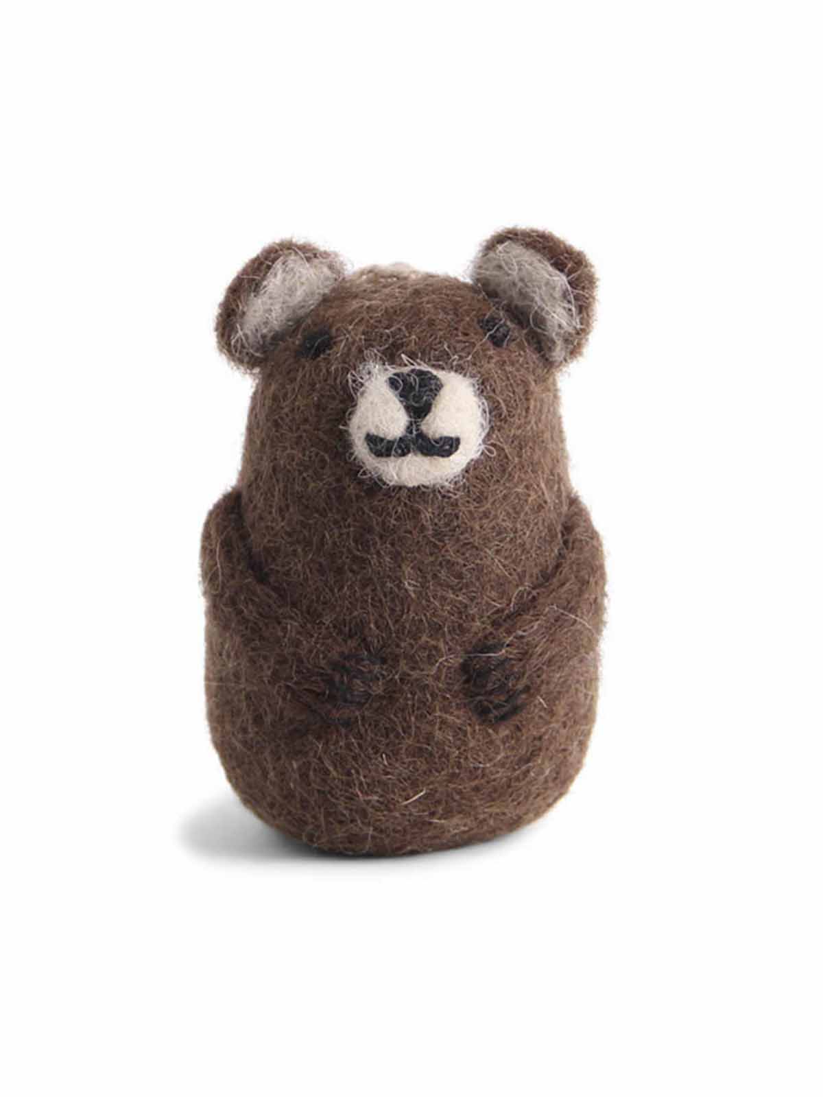 Fairtrade ornaments in felted wool Brown bear - Gry & Sif