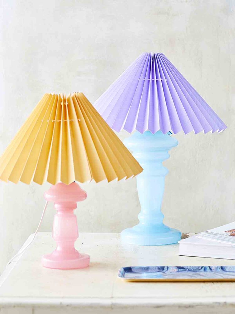 pink rose lamps in mouth blown glass table lamp in beautiful pastels. Petro 1, Petro 2, Petro 3 and Oliver