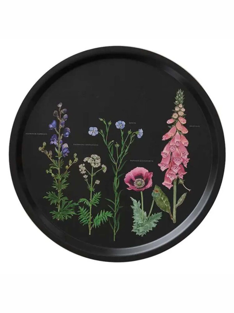 tray from koustrup and co in black with flowers