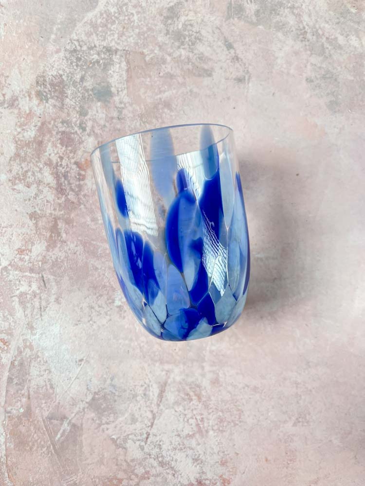 Anna von lipa splash and confetti glass - blue dots