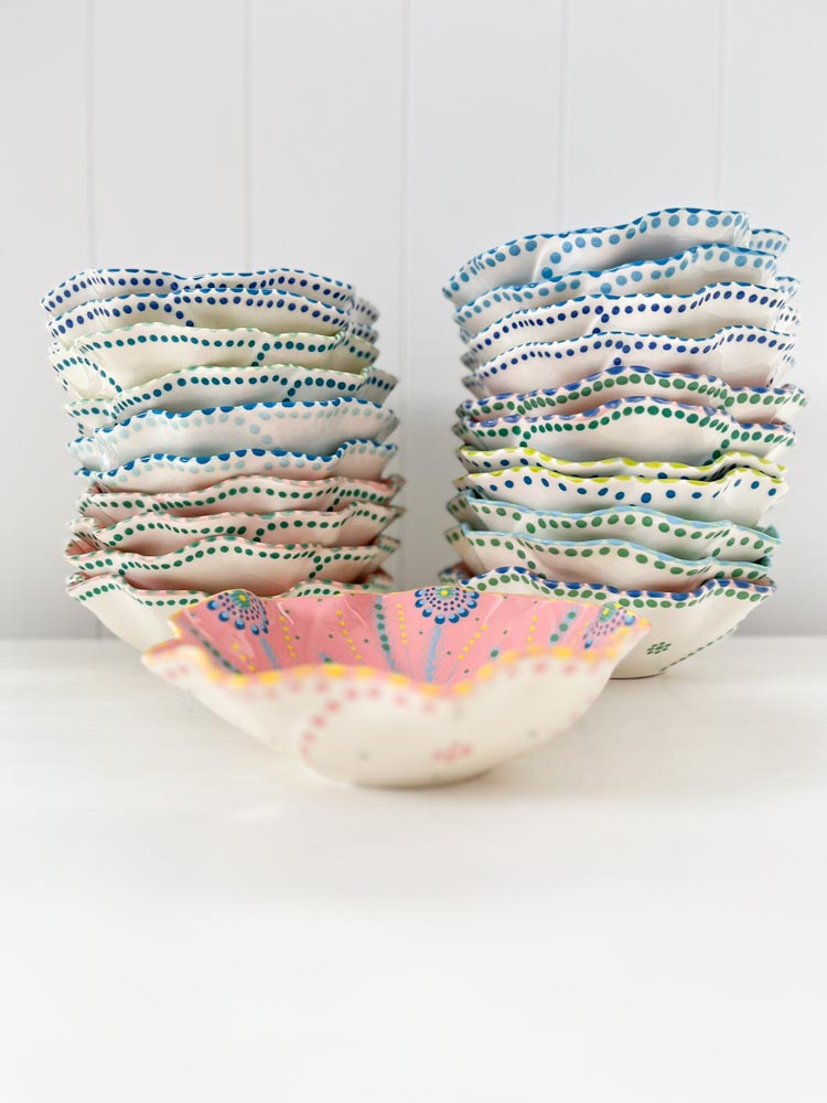 pasta plate from potters work in pastel veneer