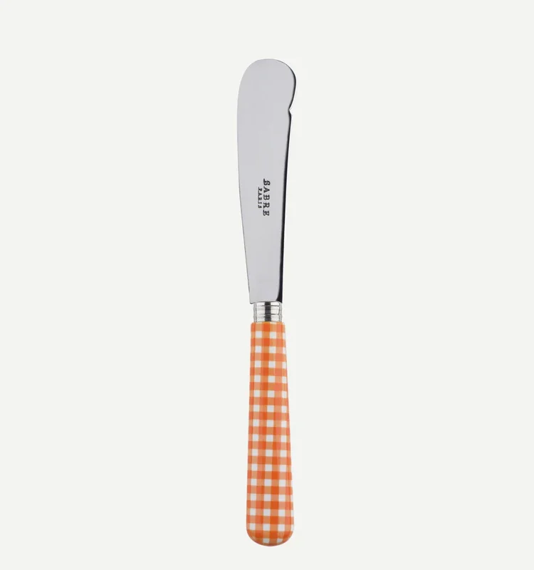 sabre butter knife checked in orange