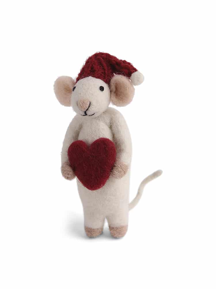 remix by sofie, a gry and sif, felted Christmas ornaments, felted ornaments, felt, fair trade, felt from Nepal, Christmas, Christmas mice.