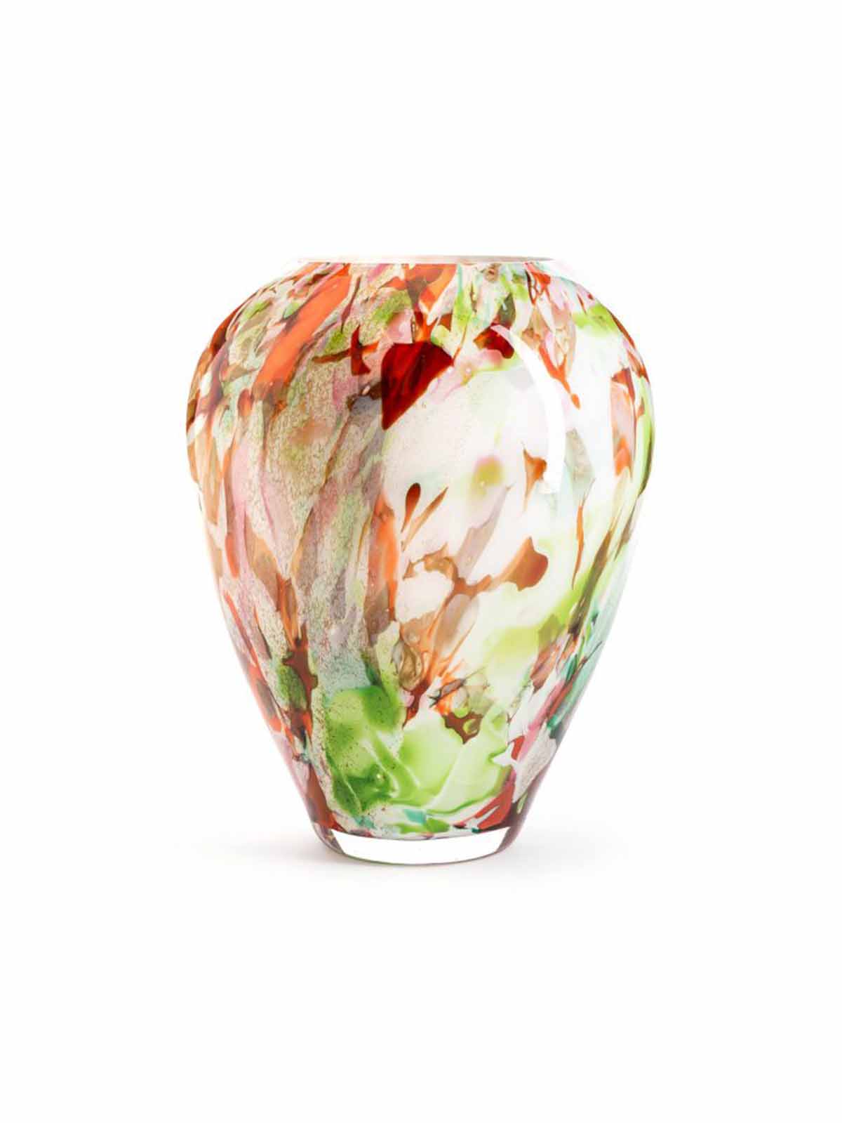 Opal glass vase, mouth blown vase, green, red, blue colors fidrio, remix by Sofia