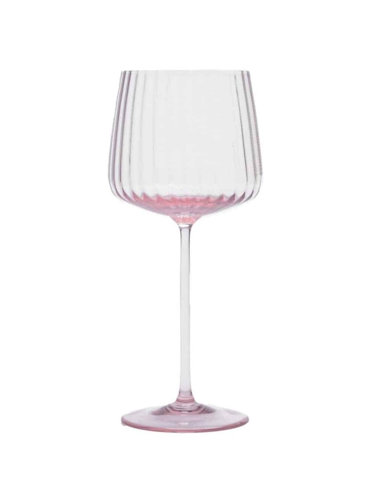 Lyon wine glass, pink wine glass, drill cover, mouth blown glass, handblown wine glass, drill cover, glass.