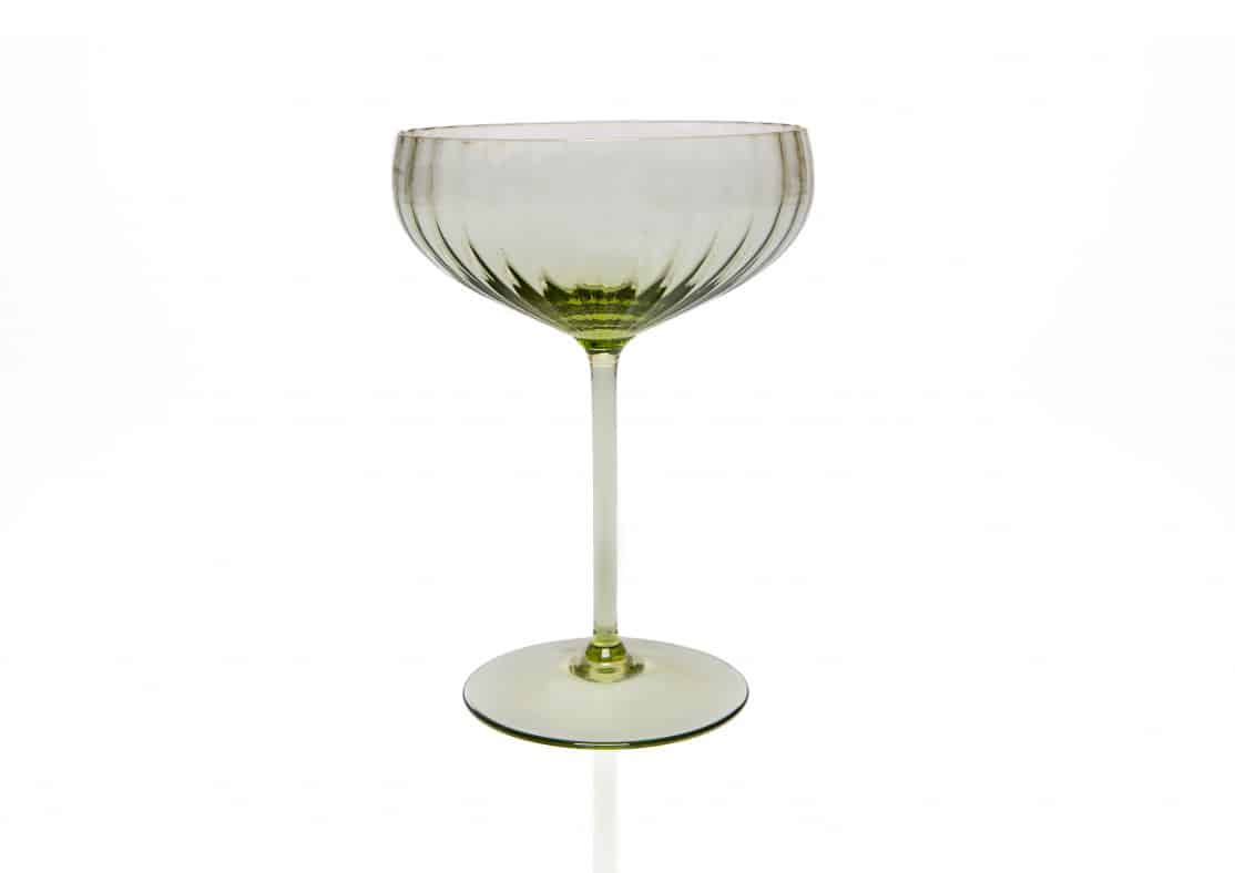 Anna von Lipa champagne glass in olive green