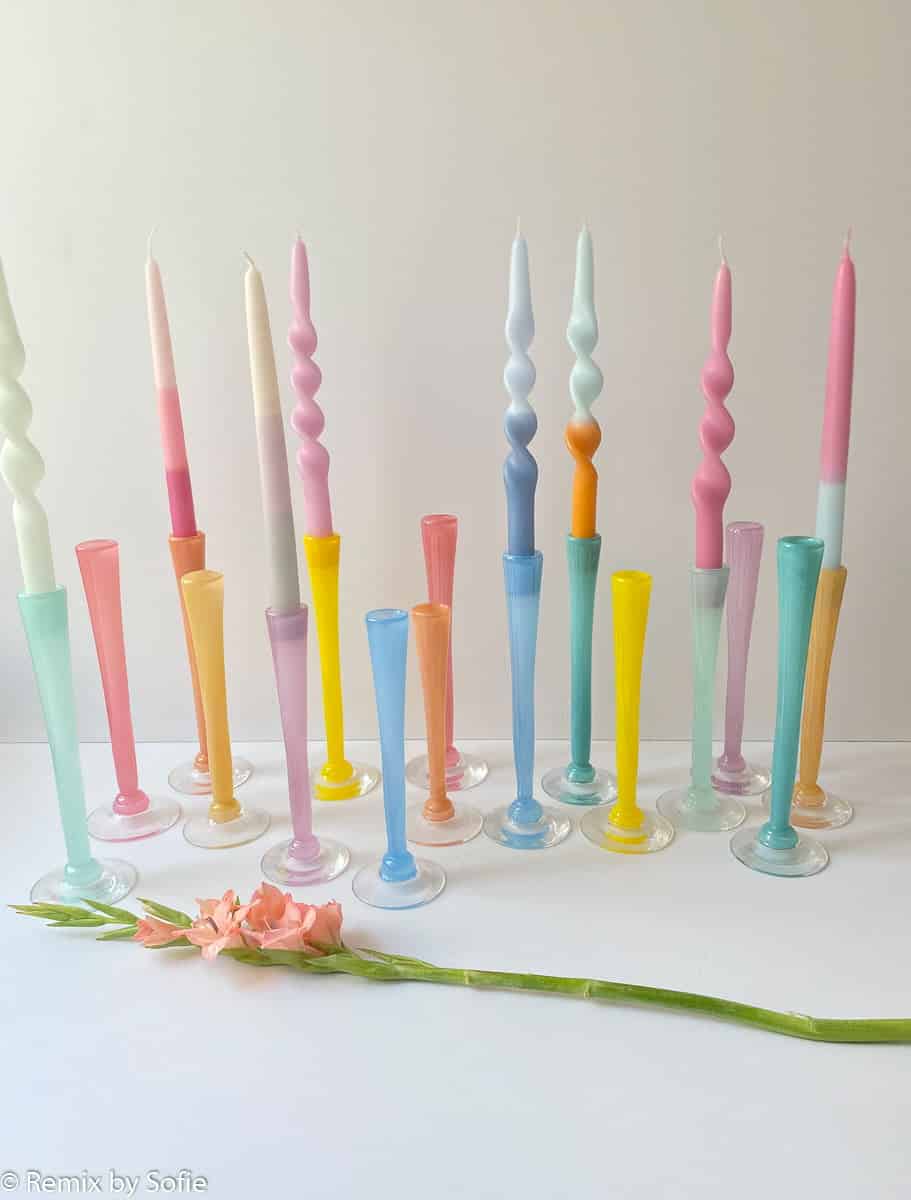 hand blown candlesticks, mouth blown glass, anne florh, mouth blown candlesticks, candlestick, glass candlestick, candleholders, candle sticks, glass candlestick