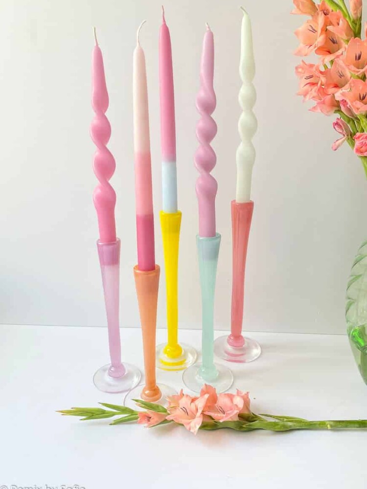 hand blown candlesticks, mouth blown glass, anne florh, mouth blown candlesticks, candlestick, glass candlestick, candleholders, candle sticks, glass candlestick