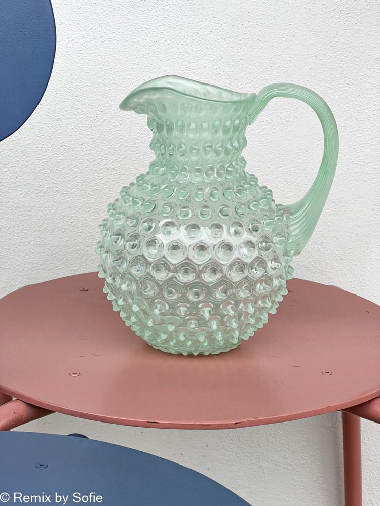 mint green 2 liters jug in opaque, opal glass, opal jug, mouth blown opal glass jug, remix by sofie, 2 liters jug, anna von lipa hedgehog jug, jug in hedgehog glass, anna von lipa dealer, anna von lipa jug, anna von lipa hedgehog pitcher, hedgehog pitcher, hedgehog pitcher, hedgehog pitcher,hobnail jug,hobnail glass, hedgehog glass pitcher