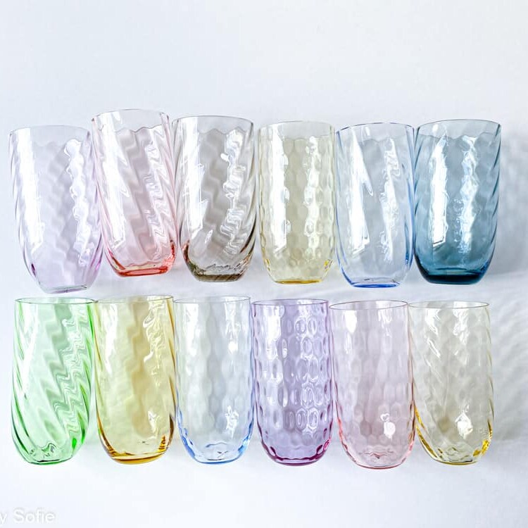 longdrink swirl purple, anna von lipa glass, anna lipa retailer, colored glass, mouthblown glass, drink glass, drink glass, longdrink, drink glass, large water glass,