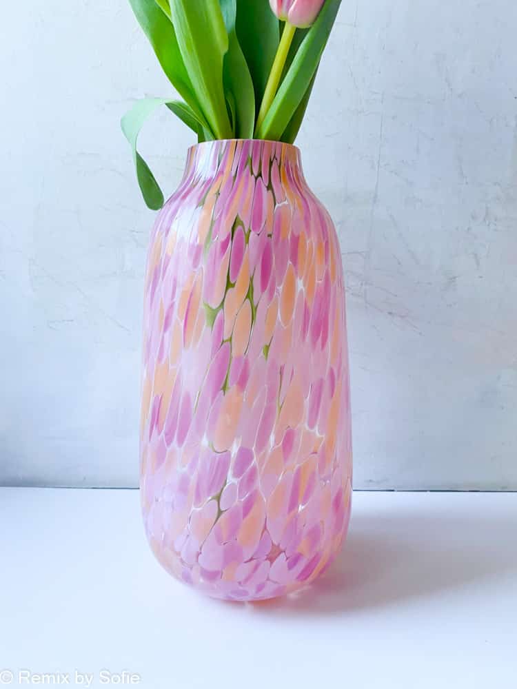 confetti vase in abricot in mouth-blown glass - anna von lipa