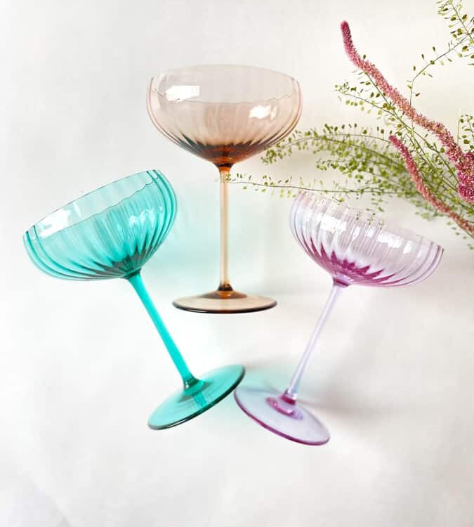 lyon champagne bowl in turquoise, remix by Sofia, Anna von Lipa, Champagne bowl, champagne bowl, champagne glass, party glass.
