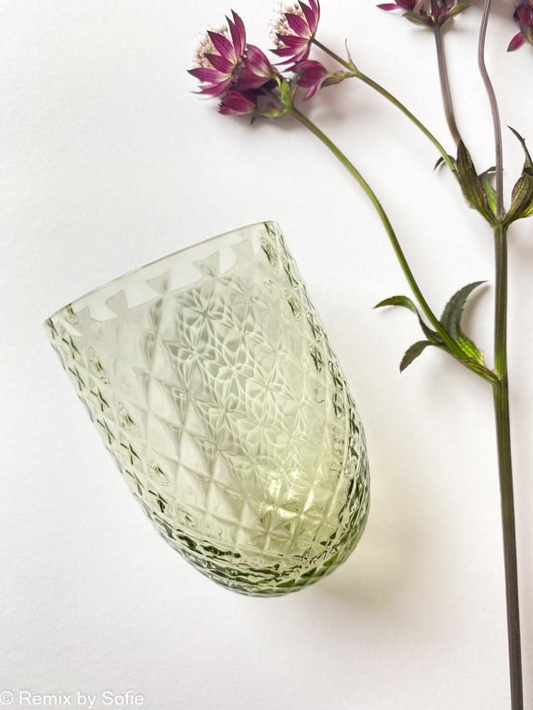 Anna von Lipa Glass - Harlequin Olive Green