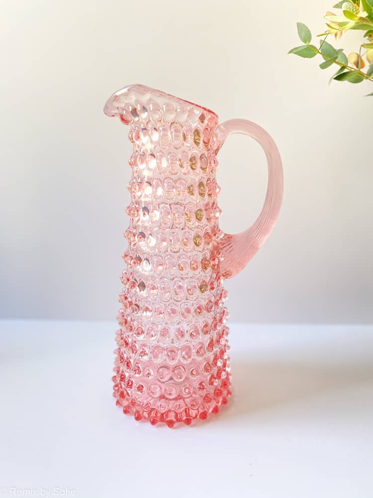 pink jug, pink hedgehog jug, pink jug, jug, table cover, watering can with handle, remix by sofie, anna von lipa jug, anna von lipa hedgehog jug, hedgehog jug, hedgehog jug, hedgehog jug, hobnail glass, hedgehog glass jug, other von lipa tall jug, eiffel jug, other von lipa glass, other von lipa dealer