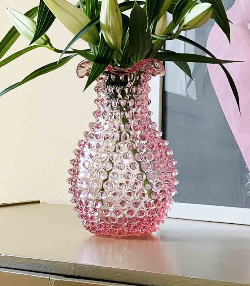 blonde vase, laze vase, anna von lipa, remix by Sophie, anna von lipa glass, mouth blown glass, handblown glass, glass, stained glass,