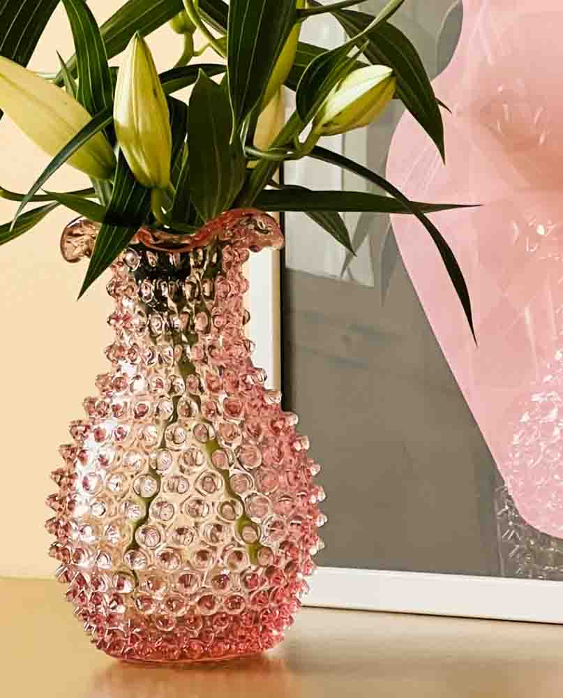 blonde vase, laze vase, anna von lipa, remix by Sophie, anna von lipa glass, mouth blown glass, handblown glass, glass, stained glass,