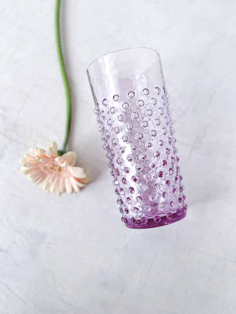 Anna von Lipa, Anna von Lipa porcupine glass long drink glass in purple