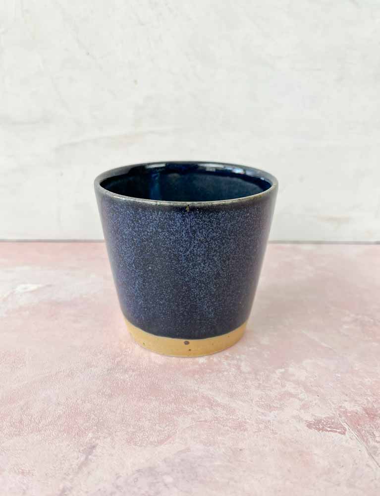 ø-cup - cup without handle, Bornholm's ceramic factory in blue