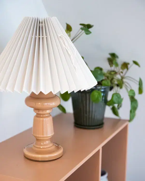 table lamp in mouth blown glass petro 1 pink rose lamps - cappuccino