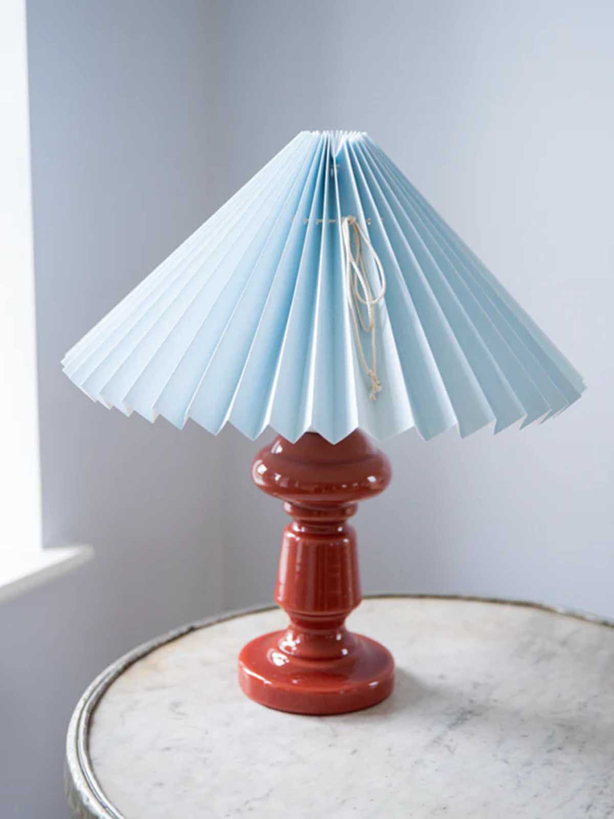 table lamp in mouth blown glass petro 1 pink rose lamps - red