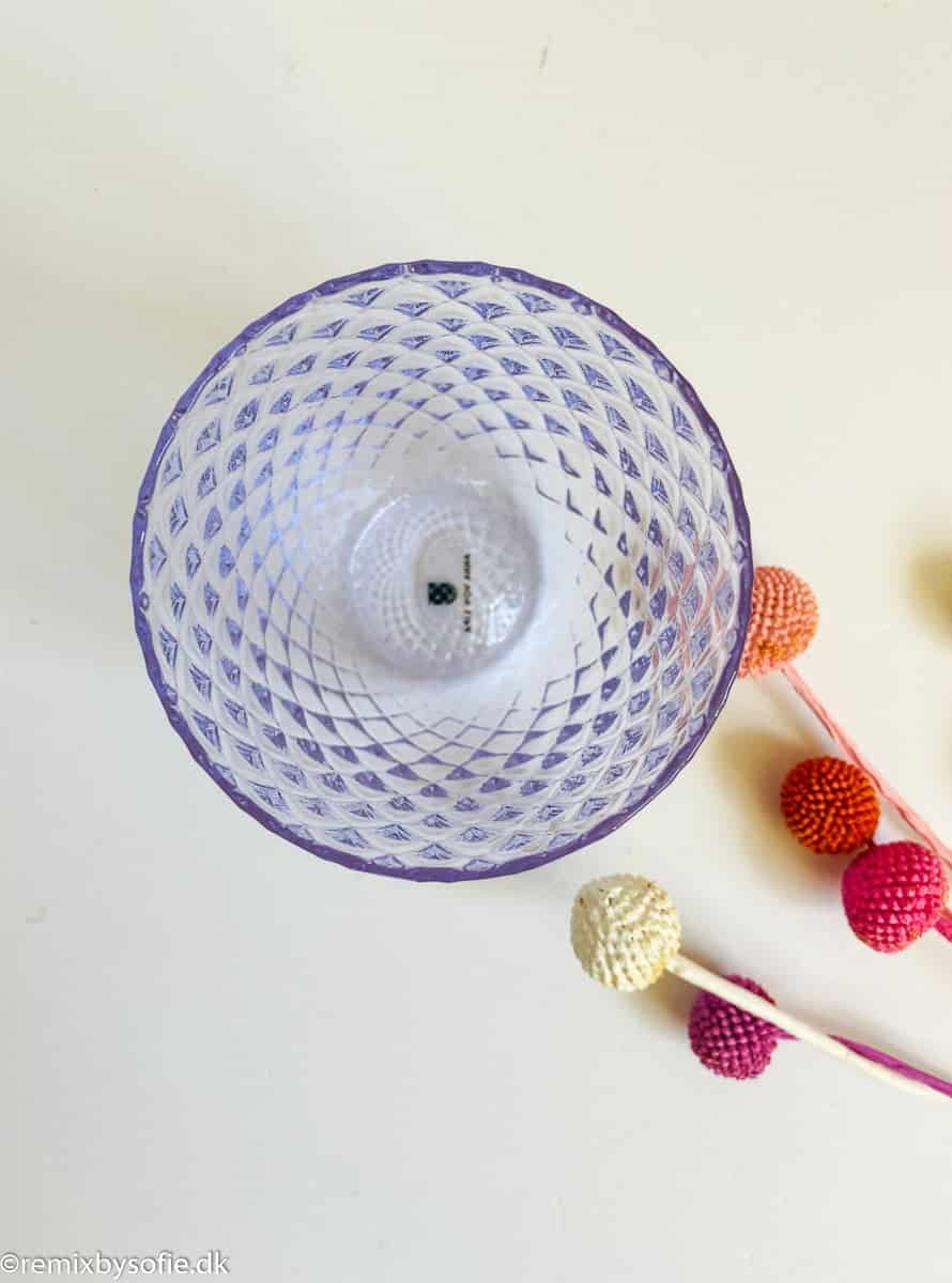 Alternative view of Harlequin glass - Purple acidity