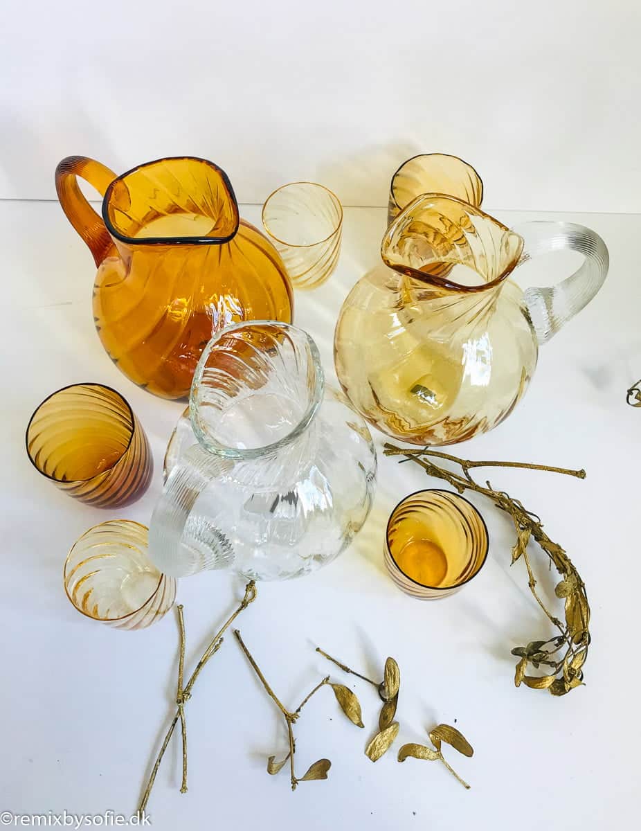 Anna von Lipa swirl jug in swirl clear, light amber and dark amber