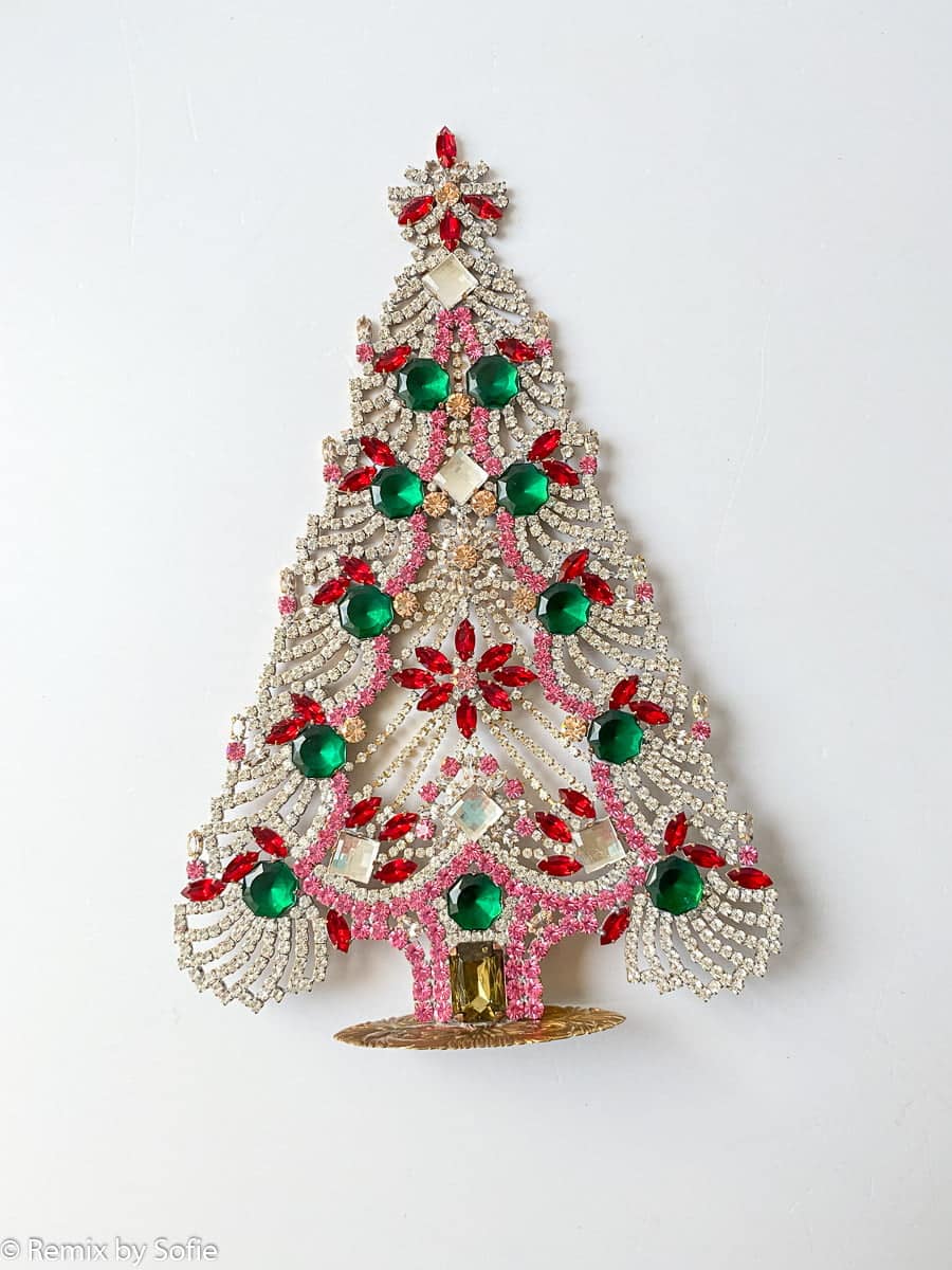 Christmas tree in rhinestone, rhinestone Christmas tree, vintage Christmas tree, Czech Christmas trees, Czech Christmas tree, Christmas ornaments.