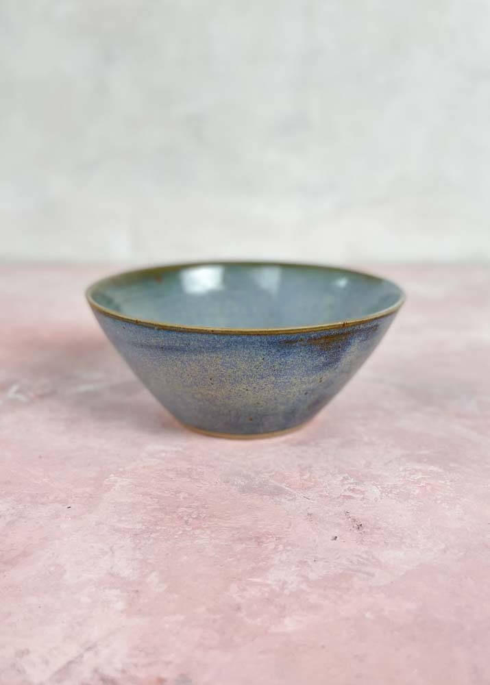 ceramic bowl, island bowl in ceramics in blue moss, Bornholm's ceramic factory