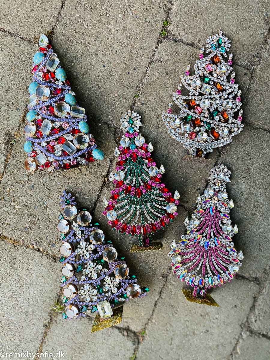 Christmas trees in rhinestone