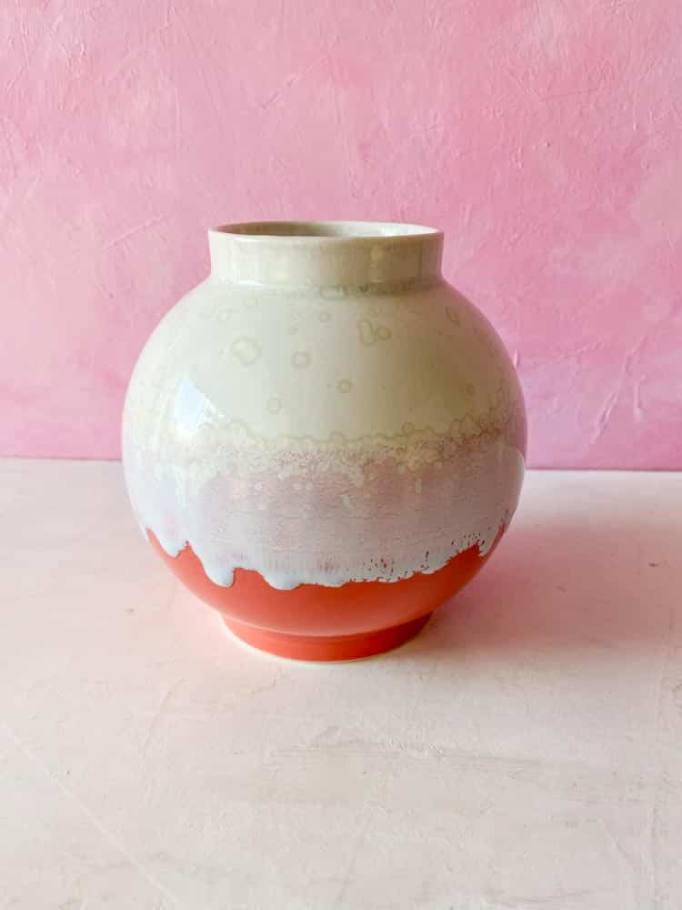 lena pedersen ceramics, ceramic vase, ceramic flowerpot, vase in ceramics, vase in porcelains, vase in dyestuffs, crystal glaze, vase, flower vase, ceramic vase