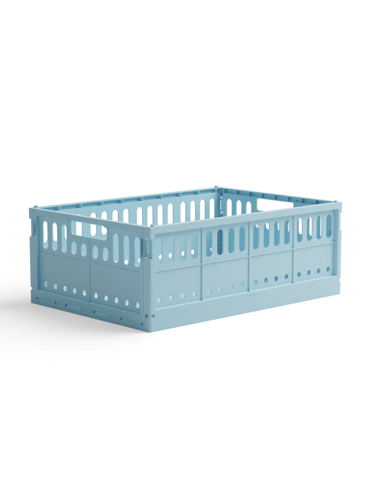 storage boxes in recycled plastic, made crate, stackable boxes, aykassa, hay boxes, remix by Sofia, 100% recycled plastic.
