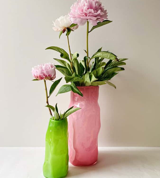 marie retpen vase, vases, flowers vase, mouth blown glass, flower mouth blown vase, curl vase, vase in organic form, curled vase, remix by sofie