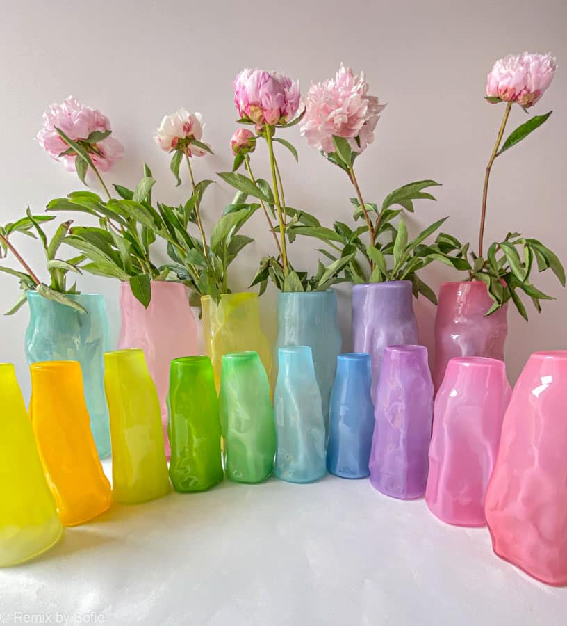 marie retpen vase, vases, flowers vase, mouth blown glass, flower mouth blown vase, curl vase, vase in organic form, curled vase, remix by sofie