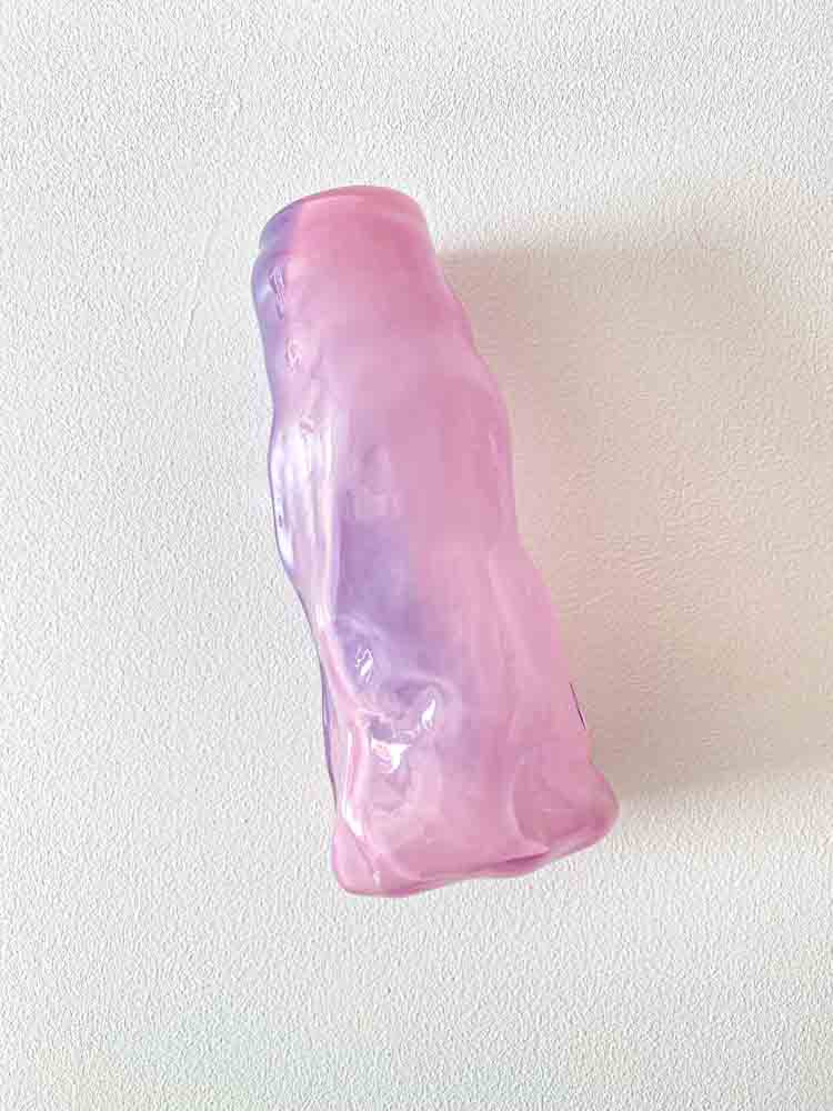 marie retpen, vase, vase with spots, curl vase, curly vase, handblown, small curl vase, cross curly vase, vase, flower vase, glass vase, vase in opal, mouth-blown glass, mouth-blown vase, curl vase, curl vases, marie retpen vases, glass puffs, boron cover, remix by sofie, flowers vase, vases, handblown glass, danish design unique vase, curly flower vase, home interior