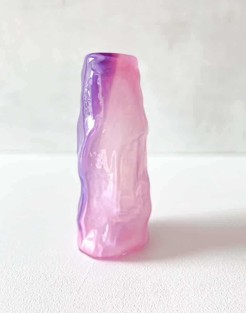 marie retpen, vase, vase with spots, curl vase, curly vase, handblown, small curl vase, cross curly vase, vase, flower vase, glass vase, vase in opal, mouth-blown glass, mouth-blown vase, curl vase, curl vases, marie retpen vases, glass puffs, boron cover, remix by sofie, flowers vase, vases, handblown glass, danish design unique vase, curly flower vase, home interior