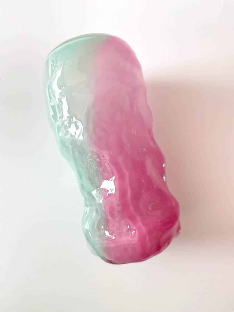 marie retpen, vase, vase with spots, curl vase, curly vase, handblown, small curl vase, cross curly vase, vase, flower vase, glass vase, vase in opal, mouth-blown glass, mouth-blown vase, curl vase, curl vases, marie retpen vases, glass puffs, boron cover, remix by sofie, flowers vase, vases, handblown glass, danish design unique vase, curly flower vase, home interior