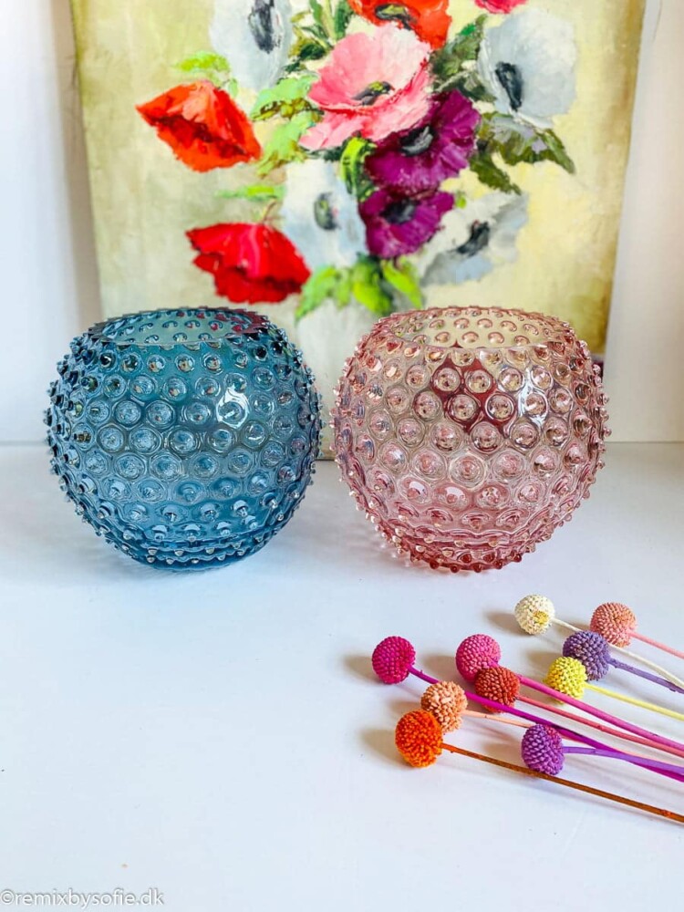 hedgehog vase 18 cm in blue smoke