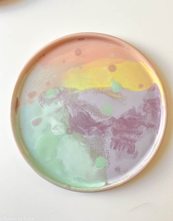 rainbow splash bowl, ceramic bowl, ceramic bowl, clay bowl by tina marie, remix by sofie, breakfast bowl, pastel bowl.