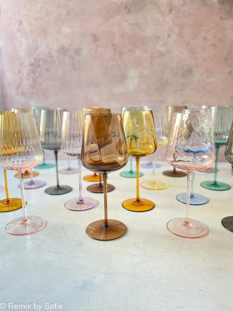 remix by Sofie, wine glass, mouth blown wine glass, remix wine glass, red wine glass, white wine glass.