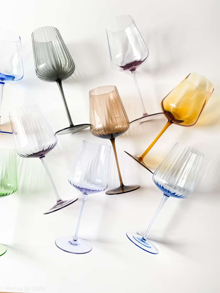 remix by Sofie, wine glass, mouth blown wine glass, remix wine glass, red wine glass, white wine glass.