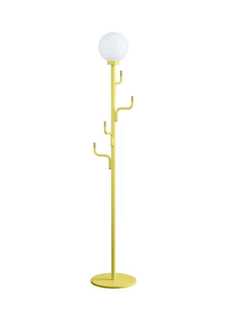 remix by Sofia, Swedish ninja, floor lamp, big darling, Swedish design, Maria Gustavsson, lamp and stand, stand with lamp, yellow lamp.