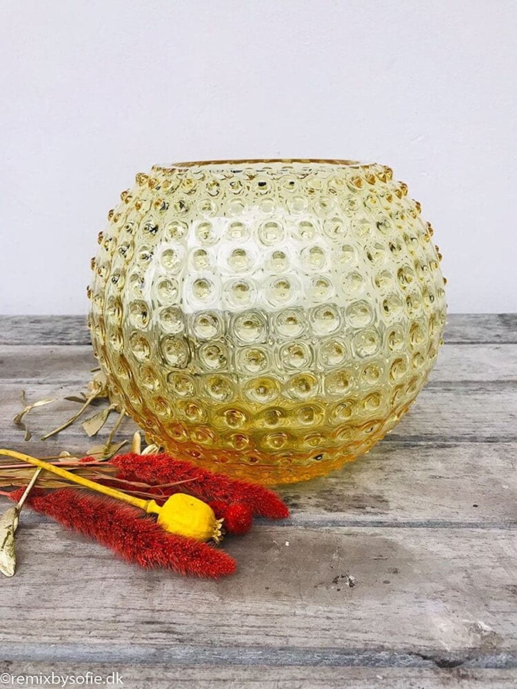 vase in hedgehog glass 24 cm in lemon anna von lipa