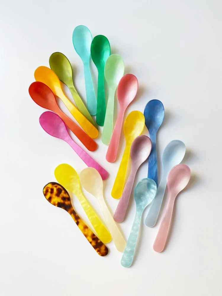 Egg spoon, home sweets, spoons in color, colored pastries, egg spoons, long drink spoons, tablespoon, salt spoon, tea spoon, remix by Sophie.