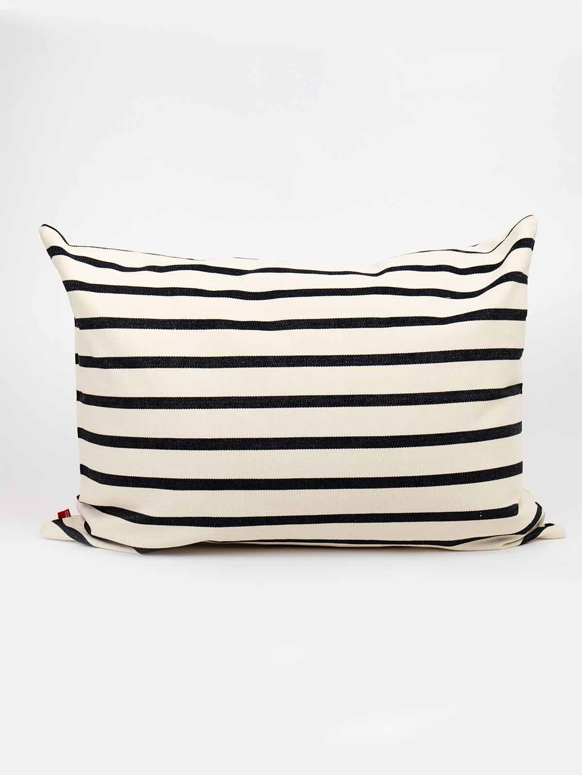 remix by sofie, afroart cushion juana with black and white stripes, cushion, interior design, fair trade.
