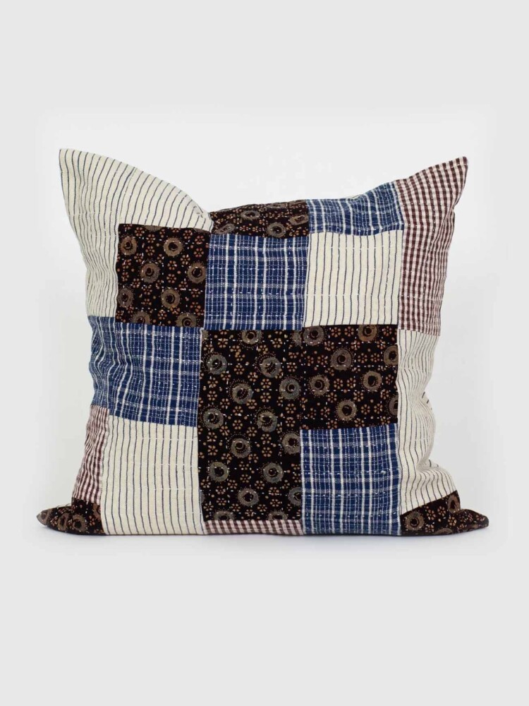 afroart, fairtrade pillow, home decor, home interior, colorful home interior, colorful pillow, pillows with stripes, guatamala, swedish design, patch blue