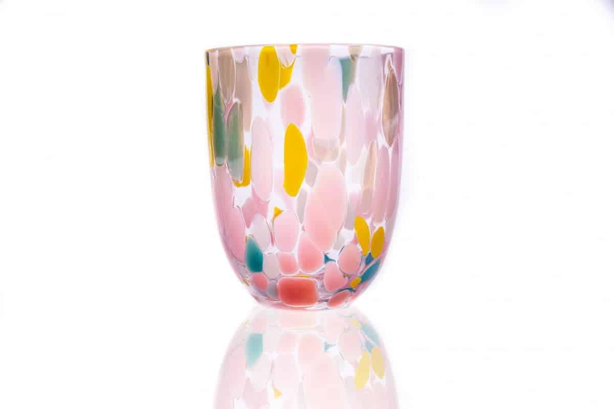 splask glass, anna von lipa, water glass, drinking glass, glass with opal, remix by Sophie