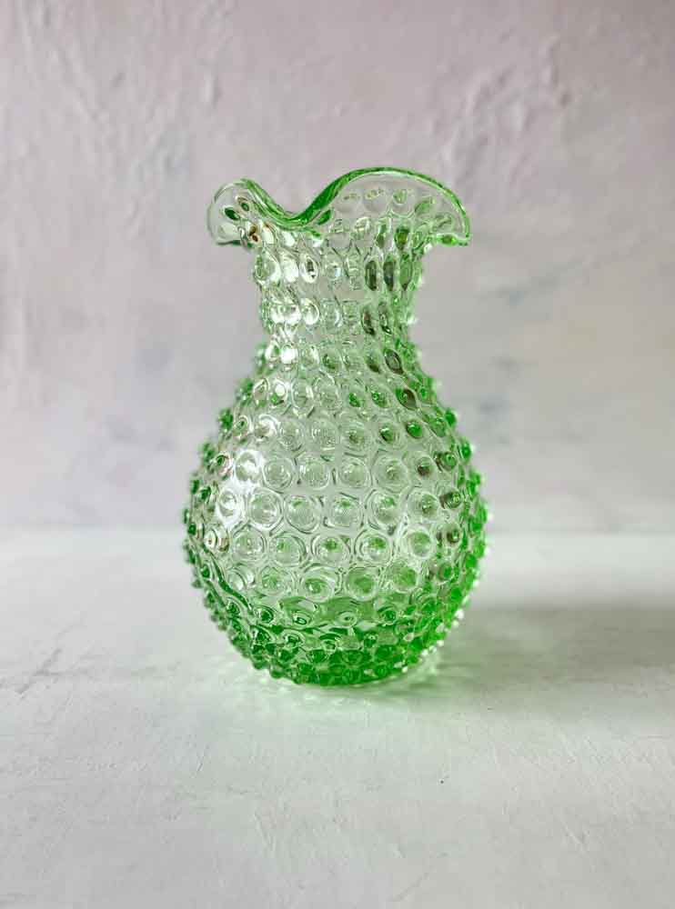 Anna von Lipa lace vase in hedgehog glass in light green