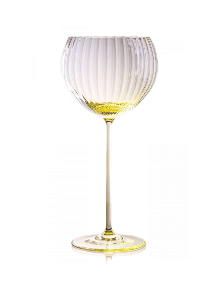 yellow wine glass, champagne glass, lyon clear wine glass lyon, anna von lipa, mouthblown glass, glass, from the Czech Republic, handmade, drill cover, remix by sofie, design,